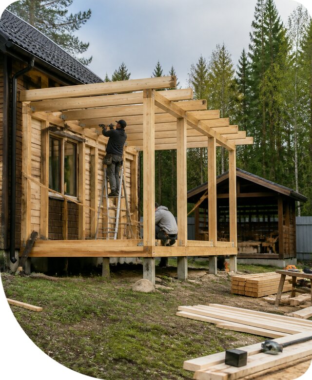 Строительство пристроек и построек на участке в Урае