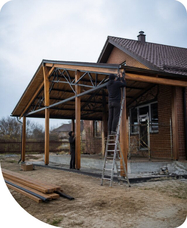 Пристройка навеса к дому и участку в Урае под ключ
